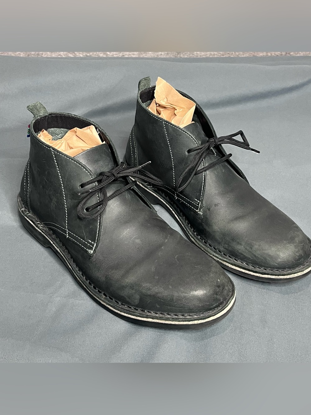 Veldskoen Lace Up Chukka Boots Black Shoes Men 9 US Women 11 Heritage Farmer